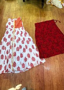 Floral Print Ethnic Skirt and kurti