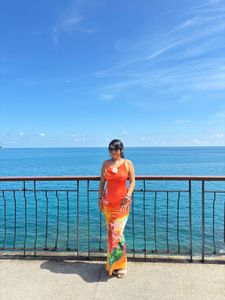 Orange Floral Dress