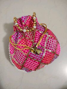 Pastel Multicolored Quilted Potli Bag