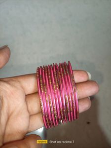 Beautiful Pink Colour Bangles For Navratri 🥳