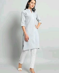 Cotton Kurta With Bottomwear