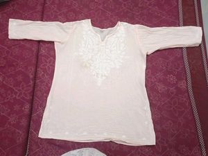 Chikankari A-Line Short Kurti