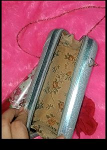 Silver Glitter Clutch