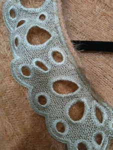 Fluffy Sweater with Lace Collar