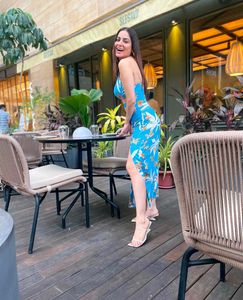 ZARA Floral Cutout Midi Dress