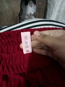 Maroon Pleated Midi Skirt