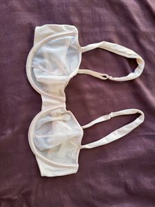H&amp;M Balconette Mesh Bra 34 C With Satin Linin
