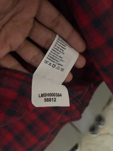 Lee Red Plaid Shirt 100% Original Men