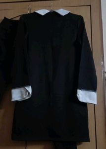Black Dress With Minimal White Pen Collar