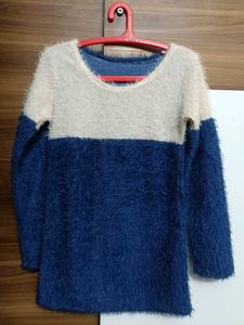 Cozy Two-Tone Fuzzy Sweater