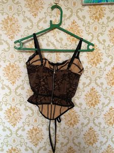 Newme Black Lace Corset Top