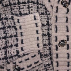 Korean Plaid Knit Cardigan