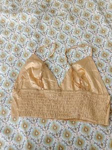 Golden Satin Bralette Top