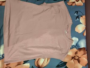 Women&#39;s Light Pink Solid Cap Sleeve Cotton T-Shirt