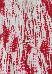 Red &amp; White Tie-Dye Kaftan