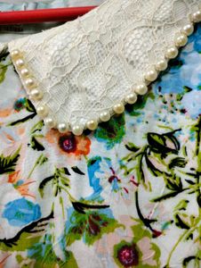 Floral Fit &amp; Flare Peter Pan Collar Dress