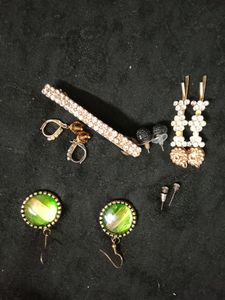 Used Hair Clips And Earrings