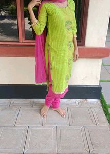 Green &amp; Pink Kurta Set