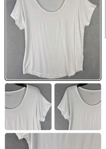 H&amp;M White Scoop Neck Tee
