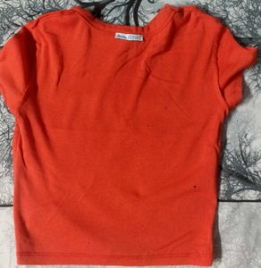Orange Tropical Slim Fit T Shirt