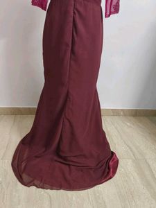 Elegant Maroon Evening Gown