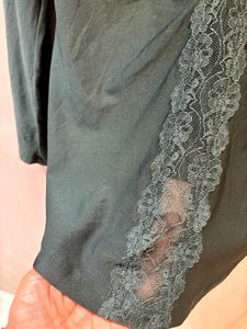 Beautiful Green Lace Trim Top