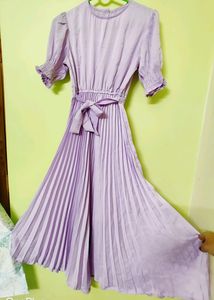 Lavender Pleated Midi Dress