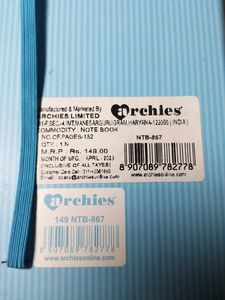Archies Notes Book Blue Ruled