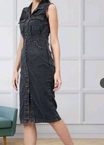 Denim Button-Down Dress
