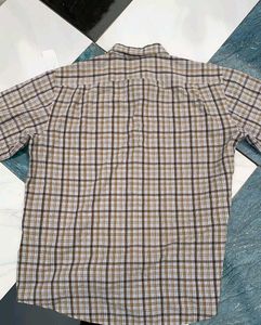 GEORGE Half sleeve Checkshirt , Khaki Colour