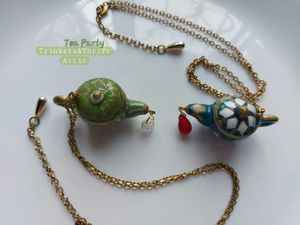 Handmade Teapot &amp; cup set Dangle Necklace/Earring