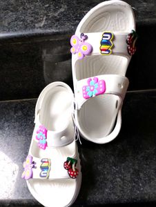 Decorated White Sandals
