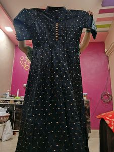 Elegant Black Polka Dot Kurta