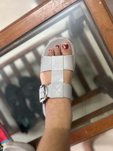 Grey Buckle Sandals