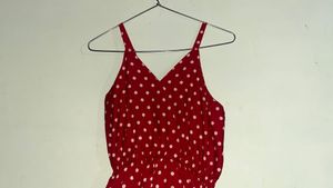 Red Polka Dot Tiered Dress