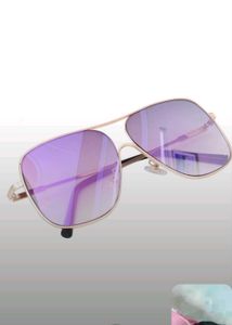 Gold Frame Purple-Pink Gradient Sunglasses