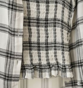 Plaid Crop Top &amp; Shirt Set