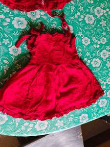 Red Embroidered Baby Dress