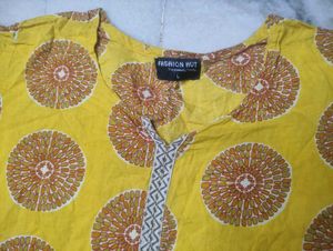 Yellow Printed Kurta