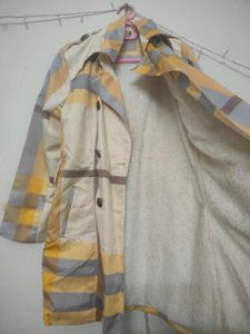 Stylish Plaid Trench Coat