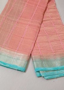 Elegant Pink &amp; Blue Saree