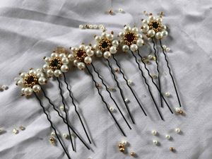 Pearl &amp; Gem Hair Pins (Set of 6)
