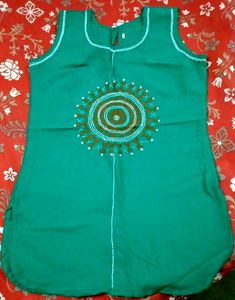 Embroidery Work Short Kurti Sleeveless