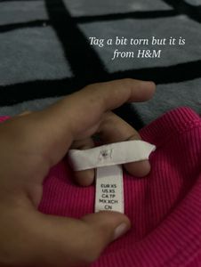 h&amp;m Pink Ribbed Tank Top