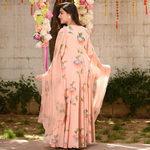 Soft Silk Gown With Dupatta