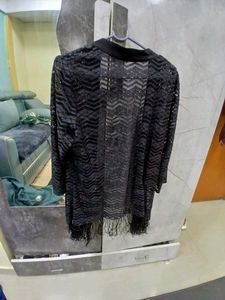 Black Fringe Cardigan