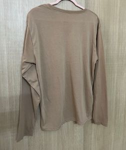 Taupe Long Sleeve with Flying Bird Print