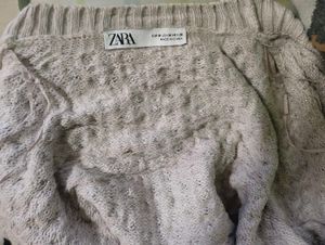 Zara Trendy Pearl Embellished Cardigan