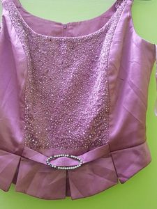 Embroided Partywear Heavy Satin Top Bust 32/34