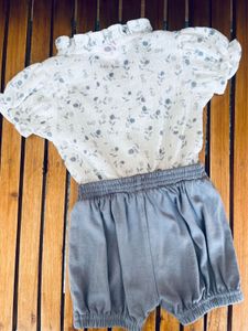 Adorable Floral Top &amp; Bloomer Set